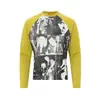 WT759 High Street Estilo Americano Masculino e Feminino Bloco de Cores Design Gráfico de Banda de Rock Slim Fit Moda de Rua Masculina Camiseta de Manga Longa Raglan