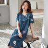 2025 Nuevo Verano Bata de Noche para Mujer Modal Casual Ropa de Casa para Madres de Mediana Edad y Mayores Se Puede Usar Afuera Pijama de Falda Media