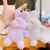 Nuevo bolso de conejo de peluche perezoso, adornos, regalo de dibujos animados, mochila escolar, venta al por mayor, llavero de muñeca, colgante de muñeca