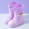 Botas de Lluvia para Niños, Lindos Dibujos Animados para Niños y Niñas, Cubrezapatos Impermeables para Bebés de Guardería, Botas de Lluvia Antideslizantes para Niños Medianos y Grandes con Terciopelo