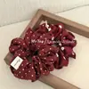 Goma para el pelo de lunares burdeos a la moda estilo coreano con un toque de alta gama, Elegante goma para moño, Accesorio para el pelo