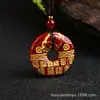 Colgante de Buda Nacimiento de los Doce Signos del Zodíaco con Sello Dorado de Arena de Cristal de Alto Contenido, Colgante de las Ocho Deidades Guardianas de Cinabrio, Fuente de Suministro para Transmisiones en Vivo