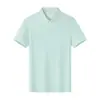 Nova polo casual de verão confortável, anti-rugas, de quatro botões, cor sólida, com gola, para homens e mulheres, camiseta de manga curta para trabalho