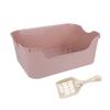 Arenero Portátil para Gatos Semicerrado Antisalpicaduras Arenero para Gatos Inodoro para Gatos Arenero de Color Sólido Pala para Gatos Suministros para Gatos