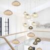 Lámpara de araña de cristal con forma de nube creativa nórdica, sencilla, para restaurante, escaleras, vestíbulo de hotel, oficina de ventas, bar, lámpara decorativa.
