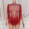 Atuendo de Performance Escénica de Nuevo Estilo Transfronterizo con Lentejuelas y Pedrería Brillante Mono Sexy Atuendo de Performance para Club Gogo