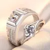 Novo anel de amantes de diamante Runxin amor à distância para homens e mulheres um par de anel curinga simples para estudantes uma geração de cabelo