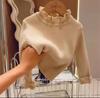 Suéter Infantil 2026 Outono e Inverno Borda Franzida Malha Básica Infantil Roupa Infantil Top Interno Direto da Fábrica