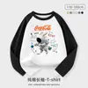 Camiseta de Manga Larga para Niños Estilo Occidental Nuevo Estilo Primavera y Otoño Ropa de Moda para Niños Medianos y Grandes Algodón Puro Manga Raglán