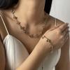 Moda Simple 18k Conservación de Color Acero Inoxidable Geométrico Amor Concha Cruz Mariposa Estrella de Seis Puntas Pulsera Collar Mujeres