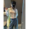 Além disso, a nova camiseta juvenil de outono estilo coreano com estampa de animais fofos em grade de nove quadrados, gola redonda e manga longa MQ1577