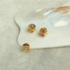 Color oro 14K conservando el color cuentas ajustables de doble agujero foliar accesorios de joyería hechos a mano diy material para fijar cuerda de pulsera
