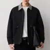 Chaqueta de Hombre Momeike de Alta Inteligencia para Viajes Diarios, Bloques de Color, Cuello Solapa, Otoño 2026, Nuevo Abrigo de Doble Botonadura para Hombre 81692