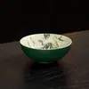 Taza Maestra de Cerámica Roja Antigua con Orquídea Pintada a Mano Estilo Dinastías Tang y Song, Juego de Té Kung Fu, Taza de Cata de Boca Ancha, Taza de Té para Uso Doméstico