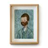 Versión Q Mona Lisa Van Gogh caricatura pintura decorativa parodia pintura famosa decoración marco de fotos de escritorio pintura de mesa para habitación infantil