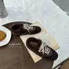 Sapatos Plataforma de Couro Retrô para Mulheres, Tênis Versáteis, Bico Quadrado, Sola Reta, Sapatos Forrest Gump, Tênis Casuais Esportivos com Cadarço