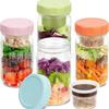 Pote de Vidro Mason Selado para Geleia 32oz Recarregável Pote Selado para Geleia Pote Portátil para Aveia Salada de Frutas