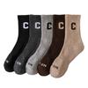 Meias de inverno terry masculinas espessadas letra C grande cano alto meias de lã amantes cashmere meias de cashmere quentes