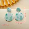 Pendientes de Arcilla Suave Hechos a Mano Frescos de Verano para Mujer Pendientes Asimétricos Geométricos de Arcilla Suave con Recubrimiento UV Pendientes