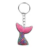 Chaveiro Pingente Cauda de Sereia Criativo Desenho Animado PVC Borracha Macia Acessório Chaveiro Decoração de Mala