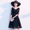 Vestido de Noche Negro para Mujer 2026 Nuevo Estilo Banquete Elegante Socialité Fiesta Vestido Se Puede Usar Casualmente Encaje Estilo Largo