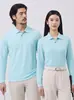 Camisa Polo de Algodón y Seda de Manga Larga Doble Piqué 10A Antibacteriana Casual de Negocios Golf Camisa para Cultura de Team Building Corporativo
