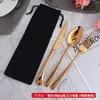 Creativo Titanio Plateado Portátil Vajilla Hotel Regalo Vajilla Juego Cuatro Piezas Cuchillo y Tenedor para Steak