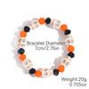Set de Pulseras Transfronterizas Más Vendido en Amazon Cuentas de Arroz Calabaza Naranja Calavera Colgante Pulsera de Cuentas de Halloween