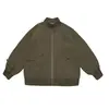 Yidao Vintage Outono 2026 Nova Jaqueta de Trabalho Cor Sólida Retro Japonesa Gola Alta Masculina Casual Solta