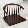 Silla con respaldo de tatami estilo japonés, madera maciza, sin patas, adecuada para apartamentos pequeños, balcones y ventanales; una silla de una sola persona, de asiento bajo, para uso doméstico