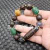Pulsera de ágata de Xizang con cuentas una, dos, tres, cuatro, cinco, seis, nueve ojos colmillo de tigre Ruyi joyería pulsera de jade luantong