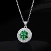 Joias Zhou Hengfu Prata S925 Esmeralda 2025 Nova Moda Transfronteiriça Amazon Colar Elegante Pingente H Feminino