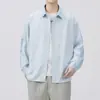 Camisa de Manga Larga Rayada Nueva Estilo Coreano Primavera y Verano para Hombre, Holgada, Moderna, Atractiva, Casual, Camisa con Bordado de Letras y Empalme