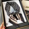 Nuevo patrón geométrico sarga bufanda de moda primavera y otoño estilo occidental diadema decorativa cinta de doble propósito biselada decoración