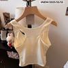 Diseñado Deslavado Estampado Chaleco Sin Mangas Tirantes de Mujer Verano Nicho Versátil Adelgazante Exterior Top