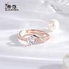 Anillo de Plata de Ley 925 con un Solo Diamante para Mujer, Diseño Único, Moderno y Personalizado, Nuevo Accesorio de Moda Estilo Ins para el Dedo Índice