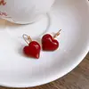 Brincos de Flor de Zircônia Vermelha, Pingente de Gota d'Água, Folha e Borla Levemente Luxuosos de Alta Qualidade, Brincos Modernos e Versáteis para Mulheres Venda por Atacado