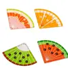 Régua de palma de fruta divertida para aprender com padrões de melancia e laranja, transferidor mini portátil criativo e personalizado, pequeno presente