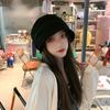 Chapéu Feminino Outono e Inverno Camurça Internet Vermelho Preto Boina Estilo Japonês Pequeno Fragrância Pintor Chapéu Grande Cabeça Retro Octogonal Chapéu