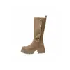 Botas largas para mujer 2025 nuevo estilo vintage tacón grueso altura versátil que aumenta suela gruesa botas elásticas botas apiladas