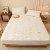 Lençol de Elástico Acolchoado 100% Algodão Peça Única Espessado Antiderrapante Capa de Colchão Totalmente Envolvente Capa Protetora Capa de Cama à Prova de Poeira