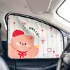 Protetor solar para carro Blue Rain com trilho, apresentando um design fofo de urso, oferece privacidade, proteção solar e isolamento térmico, e é adequado para bebês