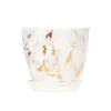Vaso de Flores de Plástico PP com Padrão de Mármore Imitação, Vaso Decorativo Versátil para Plantas e Flores Artificiais, com Furos de Drenagem, Não Inclui Prato