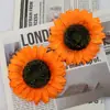 Amazon Transfronterizo Estilo Europeo Color Simulación Girasol 13cm Flor de Sol DIY Cabeza de Flor Artificial Flor Decoración de Ropa Flor