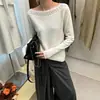 ¡Estilo coreano! Suéter de Punto Simple con Cuello de Encaje Patchwork Otoño/Invierno 2026 para Mujer