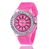 Reloj Luminoso Personalizado de Pedrería LED Harajuku Moda Coreana Tendencia Pareja Estudiante Hombre y Mujer Gelatina Cuarzo