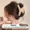 Presilhas de cabelo de pelúcia para outono e inverno para mulheres, acessórios de cabelo de luxo leve e de alta qualidade, presilhas elegantes para penteados presos, presilhas tipo tubarão estilo coreano para a parte de trás da cabeça