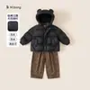 Roupas Infantis Youbao Inverno Novo Jaqueta Preta com Capuz Jaqueta de Penas Infantil Top Quente Três Provas Jaqueta de Penas para Meninos