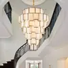 Novo lustre de hotel estilo chinês, lustre longo para hall de entrada de villa duplex e escada, luminárias para departamento de vendas