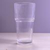 Taza de Café con Rayas Verticales, Vaso para Jugo, Vaso de Vidrio, Vaso de Vidrio de Gran Capacidad, Vaso para Agua, Vaso de Vidrio para Agua Doméstico con Popote